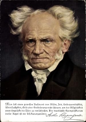 Bild des Verkufers fr Ansichtskarte / Postkarte Philosoph Arthur Schopenhauer, Portrait, Allianz Lebensversicherung AG, Reklame zum Verkauf von akpool GmbH