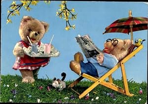 11 alte Ansichtskarte / Postkarte Teddy der Bär, diverse Ansichten