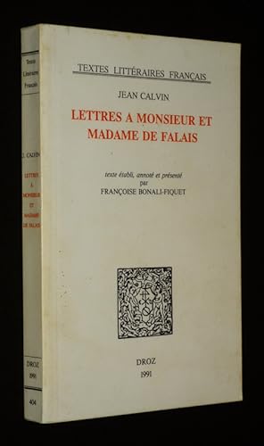 Bild des Verkufers fr Lettres  Monsieur et Madame de Falais zum Verkauf von Abraxas-libris