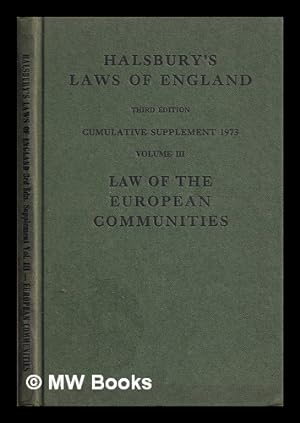 Image du vendeur pour Law of the European Communities : Cumulative Supplement Volume III mis en vente par MW Books