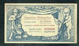 Invitación a la Exposición Bibliográfica del Quijote. Colección Suñe.