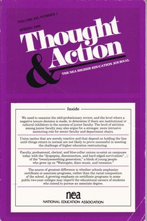 Seller image for Thought and Action: The NEA Higher Education Journal Vol XII No. 1 Spring 1996 for sale by Never Too Many Books