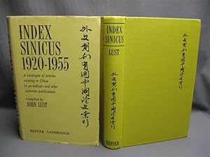 Seller image for Index Sinicus. A Catalogue of Articles Relating to China in Periodicals and Other Collective Publications 1920-1955 for sale by Dale Cournoyer Books