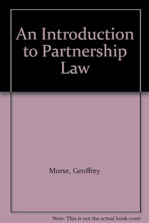 Bild des Verkufers fr An Introduction to Partnership Law zum Verkauf von WeBuyBooks