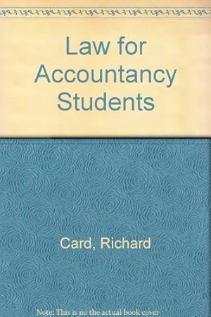 Bild des Verkufers fr Law for Accountancy Students zum Verkauf von WeBuyBooks