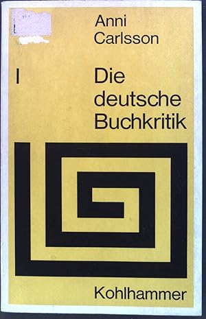 Seller image for Die deutsche Buchkritik. Von den Anfngen bis 1850. Bd. 1. for sale by books4less (Versandantiquariat Petra Gros GmbH & Co. KG)