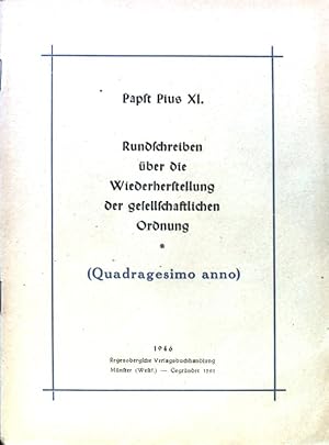 Bild des Verkufers fr Rundschreiben ber die Wiederherstellung der gesellschaftlichen Ordnung; zum Verkauf von books4less (Versandantiquariat Petra Gros GmbH & Co. KG)