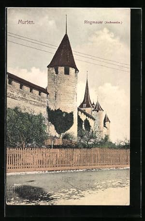 Bild des Verkufers fr Ansichtskarte Murten, Aussenseite der Ringmauer zum Verkauf von Bartko-Reher