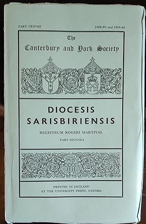 Immagine del venditore per Diocesis Sarisbiriensis Registrum Rogeri Martival Pars Secunda venduto da Shore Books