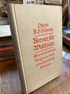 Imagen del vendedor de Brevier fr Weltleute. Essays ber Gesellschaft, Mode, Frauen, Reisen, Lebenskunst, Kunst, Philosophie. a la venta por Antiquariat Hecht