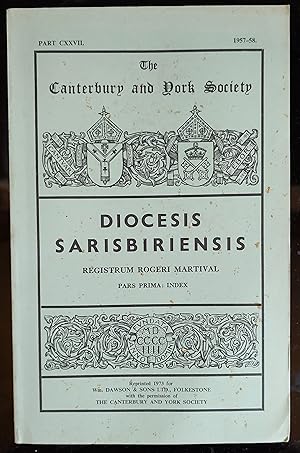 Immagine del venditore per Diocesis Sarisbiriensis Registrum Rogeri Martival Pars Prima: Index venduto da Shore Books