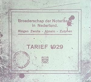 Immagine del venditore per Broederschap der Notarissen in Nederland. Ringen Zwolle - Almelo - Zutphen: Tarief 1929 venduto da Klondyke
