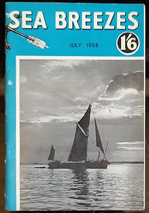 Bild des Verkufers fr Sea Breezes July 1958 / R B Stoker "Manchester Liners' Diamond Jubille" / E W Argyle "A Danube Trio" / Craig J M Carter "Capt. R D Dop and the 'St. Tudno'" / J H Isherwood "Empress of Asia" / Stephen Tetlow "Faded 'Queen'" / Capt J F Cable "Greek for Sea" / Philip Kershaw "Brittany to the Canaries" zum Verkauf von Shore Books