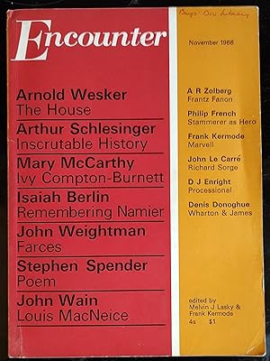 Bild des Verkufers fr Encounter November 1966 zum Verkauf von Shore Books