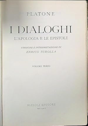 Bild des Verkufers fr I dialoghi III zum Verkauf von Librodifaccia