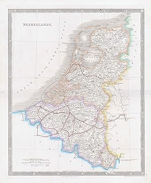 Image du vendeur pour 1850 NETHERLANDS World Original Antique Map by Henry Teesdale (TNGA-11) mis en vente par Antique Paper Company