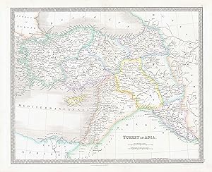 Bild des Verkufers fr 1850 TURKEY ASIA World Original Antique Map by Henry Teesdale (TNGA-23) zum Verkauf von Antique Paper Company