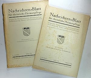 Nachrichtenblatt für rheinische Heimatpflege. Organ für Heimatmuseen, Denkmalpflege, Archivberatu...