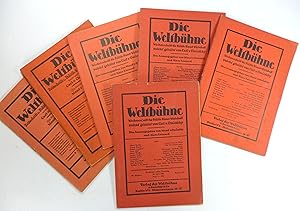 Bild des Verkufers fr Die Weltbhne. Wochenschrift fr Politik - Kunst - Wirtschaft. 6 Hefte: Nummer 9 - 1. November 1946Nummer 10 - 15. November 1946Nummer 14 - 2. Juli 1947Nummer 15 - 1. August 1947Nummer 15 - 13. April 1948Nummer 16 - 20. April 1948. zum Verkauf von Brbel Hoffmann