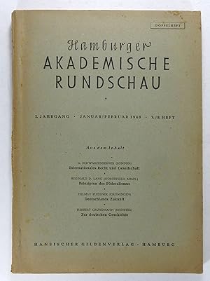 Bild des Verkufers fr Hamburger Akademische Rundschau. Zweiter Jahrgang - Januar/Februar 1948 - 7./8. Heft. zum Verkauf von Brbel Hoffmann