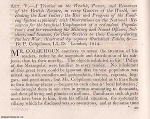 Seller image for Colquhoun on the Wealth, Power, and Resources of the British Empire, etc. A summary with figures. An uncommon original article from The Quarterly Review, 1814. for sale by Cosmo Books