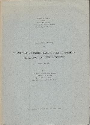 Seller image for Quantitative Inheritance Polymorphisms Selection and Environment for sale by Robinson Street Books, IOBA