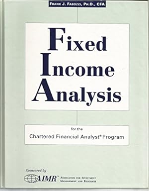 Bild des Verkufers fr Fixed Income Analysis for the Chartered Financial Analyst Program zum Verkauf von WeBuyBooks