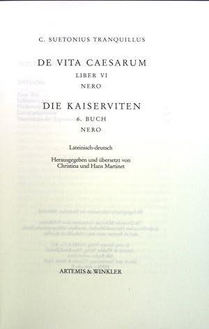 Bild des Verkufers fr De vita Caesarum. Liber VI.Nero. Die Kaiserviten. 6.Buch. Nero zum Verkauf von books4less (Versandantiquariat Petra Gros GmbH & Co. KG)
