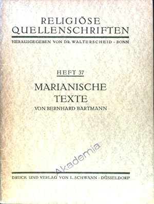 Imagen del vendedor de Marianische Texte; Religise Quellenschriften, Heft 37; a la venta por books4less (Versandantiquariat Petra Gros GmbH & Co. KG)