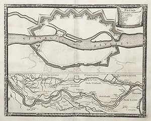 "Brema cum Situatione circumiacente" - Bremen / Weser / Stadtplan / Karte / map