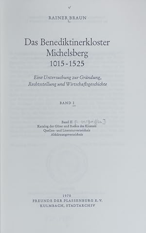 Bild des Verkufers fr Das Benediktinerkloster Michelsberg 1015 - 1525 ; Bd. 1. zum Verkauf von Antiquariat Bookfarm