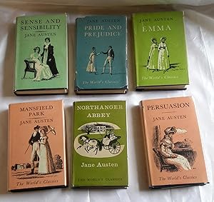 Seller image for The Novels: Sense and Sensibility, Pride and Prejudice, Mansfield Park, Emma, Northanger Abbey and Persuasion. In Six Volumes.A COMPLETE SET OF OXFORD'S WORLD'S CLASSICS IN DW. for sale by Addyman Books