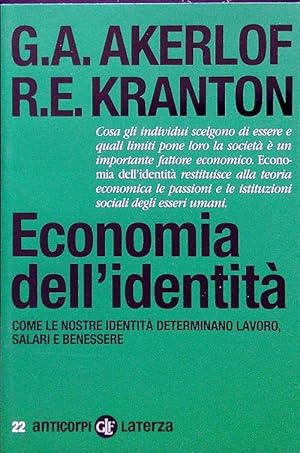 Image du vendeur pour Economia dell'identita' mis en vente par Librodifaccia