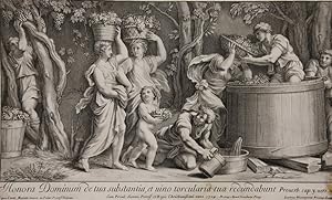 Bild des Verkufers fr Honora Dominum de tua substantia, et vino torcularia tua redundabunt: Kupferstich von Frezza nach Muratti, zum Verkauf von Antiquariat  Braun