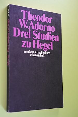 Bild des Verkufers fr Drei Studien zu Hegel. Suhrkamp-Taschenbuch Wissenschaft ; 110 zum Verkauf von Antiquariat Biebusch