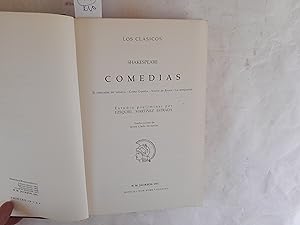 Seller image for Comedias. Contenido: El mercader de Venecia. Como gustis. Noche de Reyes. La tempestad. Estudio preliminar por Ezequiel Martnez Estrada. Traducciones de Jaime Clark, revisadas. Coleccin Los Clsicos. Publicados bajo la direccin de un Comit Selectivo integrado por Alfonso Reyes, Federico Ons, Ricardo Baeza, Francisco Romero, German Arciniegas con la colaboracin de prominentes escritores de diversos pases. for sale by Librera "Franz Kafka" Mxico.