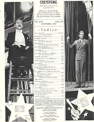 Imagen del vendedor de LAMINA 31812: Indice de la revista Cine-Mundial de octubre de 1931 a la venta por EL BOLETIN