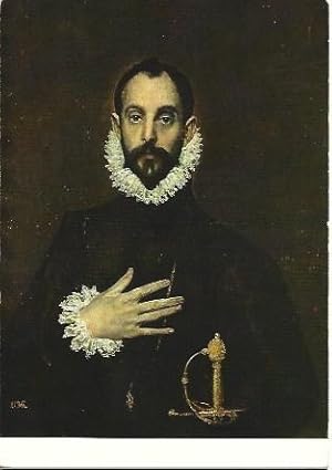 Bild des Verkufers fr POSTAL L04811: El Caballero de la mano en el pecho, por El Greco zum Verkauf von EL BOLETIN