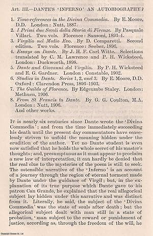 Seller image for Dante's 'Inferno'. An uncommon original article from The Quarterly Review, 1907. for sale by Cosmo Books