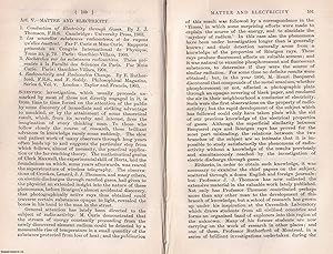 Imagen del vendedor de Matter And Electricity. An uncommon original article from The Quarterly Review, 1904. a la venta por Cosmo Books