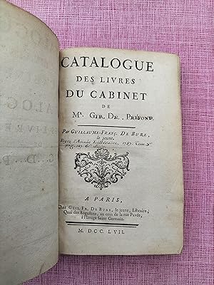 Catalogue des livres du cabinet de Mr Girardot de Préfond