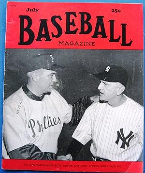 BASEBALL MAGAZINE July 1951 Casey Stengel Manager of the Yankees and Eddie Sawyer of the Phillies...