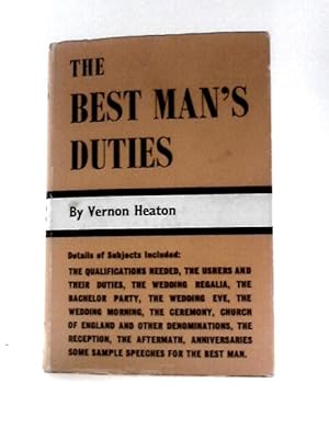 Imagen del vendedor de Best Man's Duties (Right Way Books) a la venta por World of Rare Books