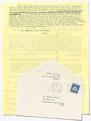 Bild des Verkufers fr Daniel Fuchs Letters to Gabriel Miller, 1973-1992 zum Verkauf von Between the Covers-Rare Books, Inc. ABAA