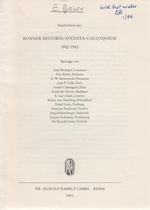 The Dating of Vegetius and the Historia Augusta. [From: Bonner Historia-Augusta-Colloquium 1982/1...