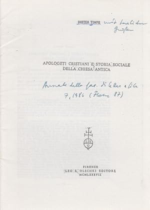 Seller image for Apologeti Cristiani e storia sociale della Chiesa Antica. [Degli: Annali della Facolt di Lettere e Filosofia, Universit di Siena, Vol. 7, 1986]. for sale by Fundus-Online GbR Borkert Schwarz Zerfa