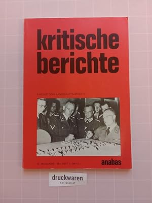 Seller image for Kritische Berichte 1 1984: Faschistische Landschaftssthetik. for sale by Druckwaren Antiquariat