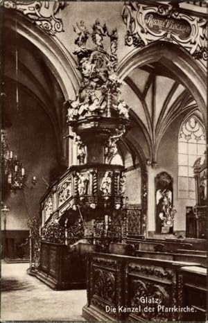 Ansichtskarte / Postkarte Glatz Schlesien, Kanzel der Pfarrkirche