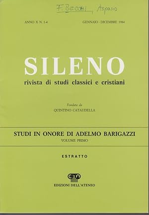 Sui presunti influssi Platonici e Medioplatonici nel commento di Aspasio all'etica Nicomachea. [D...