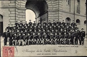 Ansichtskarte / Postkarte Musique de la Garde Republicaine, Chef Gabriel Pares, Militärorchester